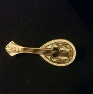 Damascene Mandolin Guitar Brooch Pin